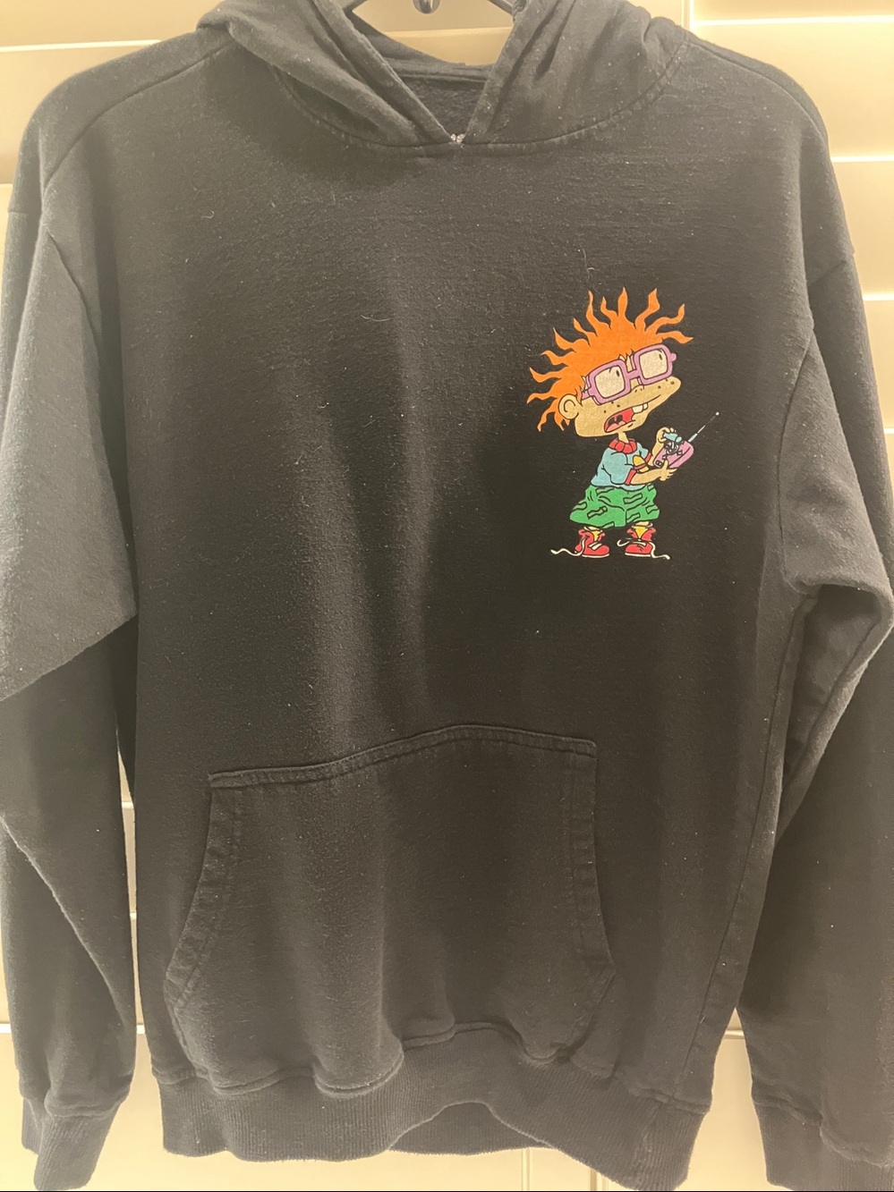 Nickelodeon Black Hoodie with Rugrats Chuckie Graphic
